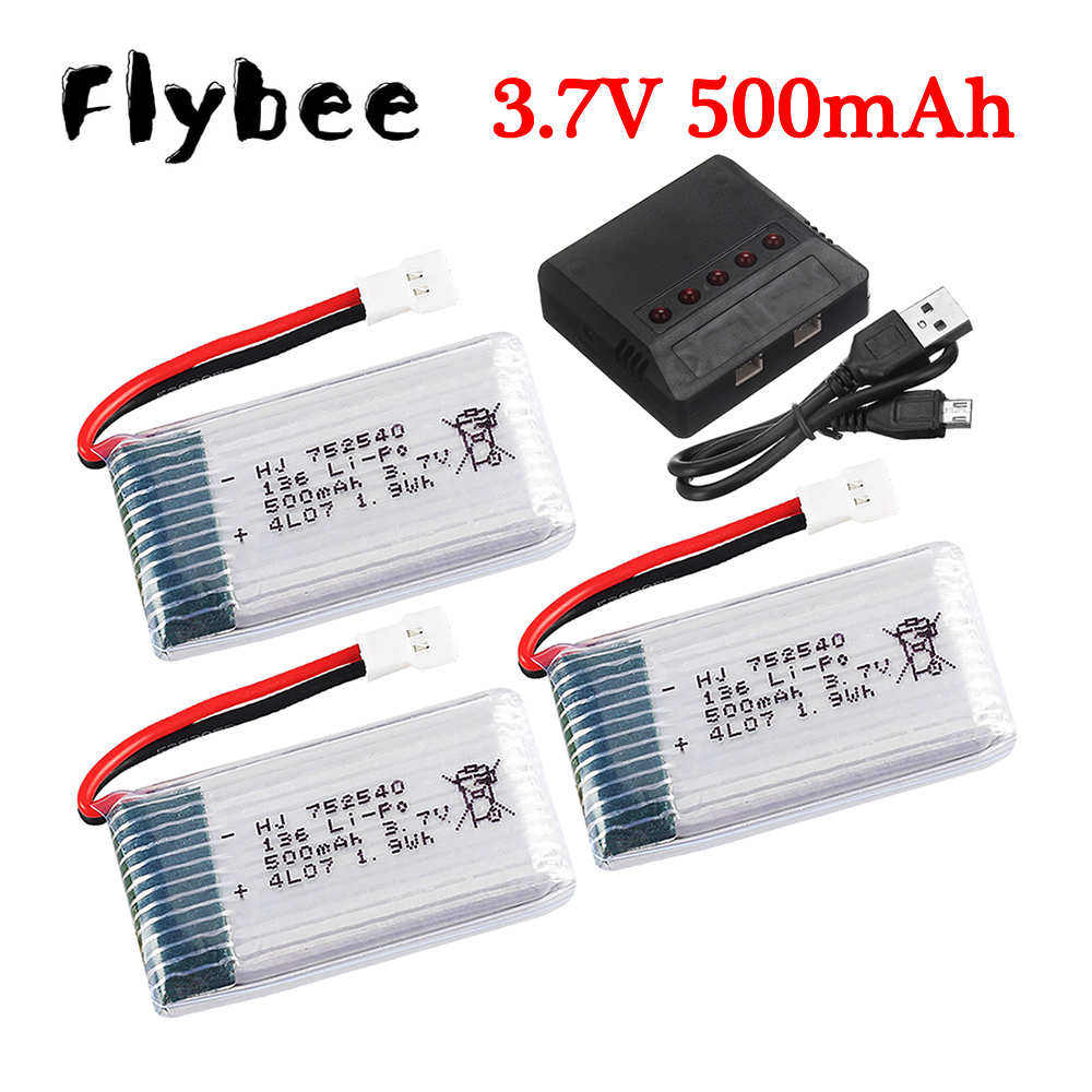 3.7V 500mAh 752540 Lipo Batter - Drone Battery Charger review and price