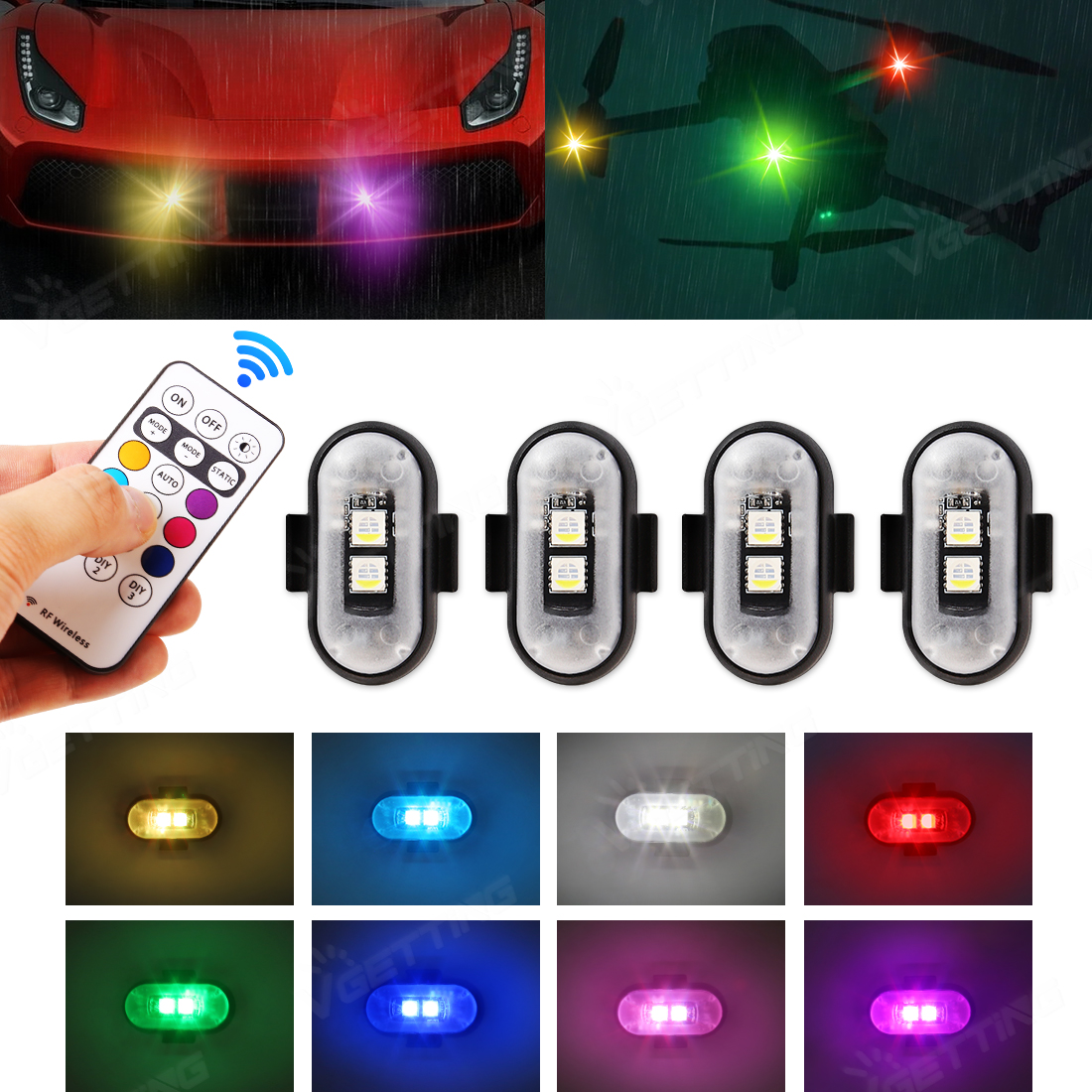 4Pcs Mini Drone Strobe Light 8 - Drone Strobe Light review and price