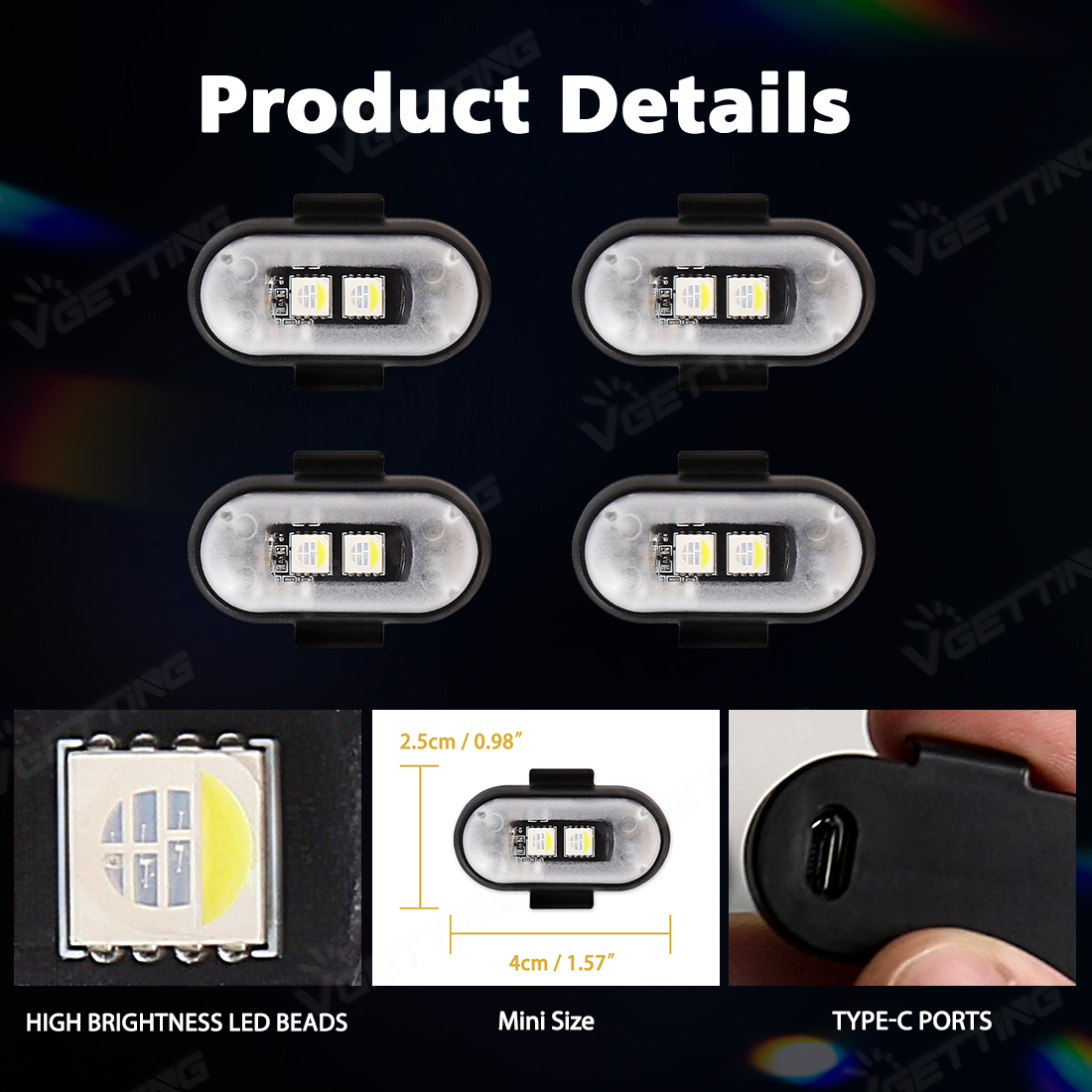 4Pcs Mini Drone Strobe Light 8 - Drone Strobe Light review and price